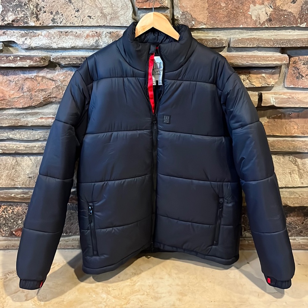 Topo Designs Mountain Puffer Jacket in Black